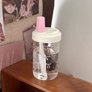 Axyaa Cute Bow Tumbler Water Bottle - 500ml Aesthetic Reusable Cup