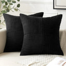 Axyaa Boho Corduroy Striped Throw Pillow Cover 45x45CM for Soft Living Room & Bed