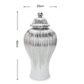 Axyaa Ceramic General's Vase in Electroplated Gold Finish