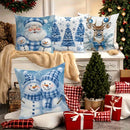 Axyaa Christmas Pillow Covers - Santa Claus, Snowman, Reindeer, Holiday Tree Designs