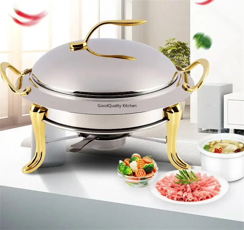 Axya Stainless Steel Alcohol Pot Dry Gold Small Hotpot Wedding Chafing Dish