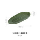 Axyaa Bamboo Leaf Ceramic Dessert Plate - Creative Sushi Plate & Kitchen Tableware