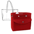 Axyaa Solid Color Felt Organizer: Multi-functional Wallet Insert for Bag & Cosmetic Storage