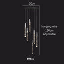 Axyaa Luxury K9 Crystal Chrome LED Chandelier for Living Room Stair Loft Kitchen Hotel