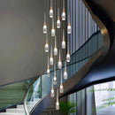 Axyaa Crystal Chandelier Stair Pendant Lamp Living Room Pendant Lights Interior Lighting