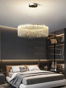 Axyaa Modern Tassel Chandelier Silver Round Light Fixture