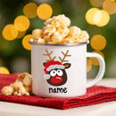 Personalized Deer Christmas Enamel Cups Custom Name Hot Cocoa Sibling Mug Axyaa