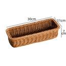 Axyaa Rattan Storage Basket: Durable Rectangle Container for Home Decor & Organization