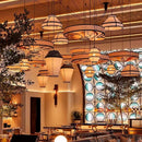 Axyaa Vintage Fabric Lantern Pendant Lamp for Villa Parlor Restaurant
