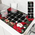 Christmas Dwarf Gift Poinsettia Drying Mat by Axyaa - Non-Slip Absorbent Kitchen Mat