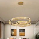 Axyaa Crystal Chandelier LED Light Fixture - Modern Luxury Hanging Lamp