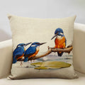 Axyaa Bird Parrot Sofa Cushion Cover 45x45cm Linen Pillowcase for Home & Hospitality