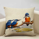 Axyaa Bird Parrot Sofa Cushion Cover 45x45cm Linen Pillowcase for Home & Hospitality