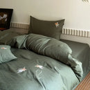 Axyaa Cotton Satin Jacquard Duvet Cover Set - Queen Size Luxury Bedding Set