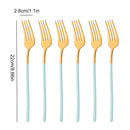 Axyaa 6Pcs Dinner Fork Set Stainless Steel Silverware Cutlery Mirror Flatware