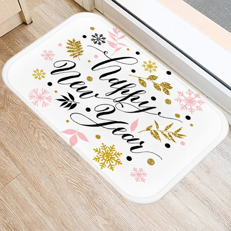 Axyaa Christmas Home Decoration Entry Mat, Non-Slip New Year Gift