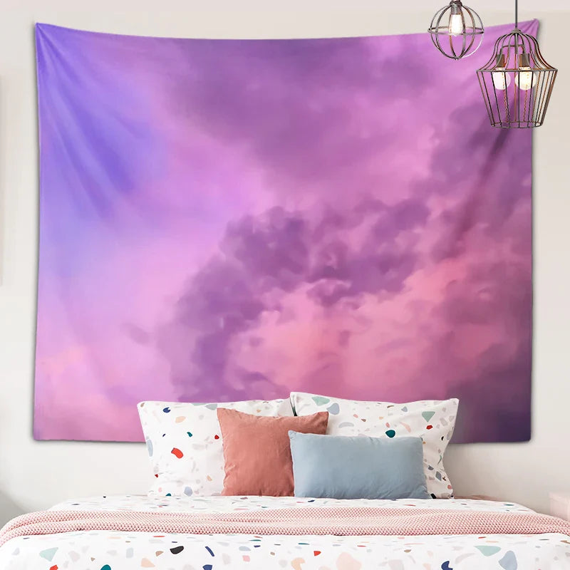 Axyaa Melodious Clouds Art Tapestry Wall Hanging - Hippie Bedroom Dorm Room Decor
