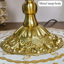 Axyaa Tassel French Floor Lamp Retro Green Patterned Fabric Lampshade Princess Bedroom