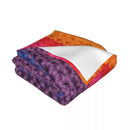 Axyaa Rainbow Crochet Throw Blanket for Vintage Sofas