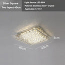 Axyaa Crystal Ceiling Lamp: High-end Modern Square Living Room Bedroom Light