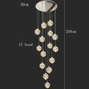 Axyaa Crystal Chandelier Stair Pendant - Modern Living Room Lighting