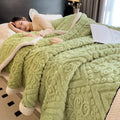Axyaa Velvety Coral Flannel Sofa Blanket for Warmth and Cozy Comfort