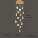 Axyaa Crystal Chandelier LED Pendant Lamp Modern Design Gold Hanging Light