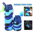 Axyaa Silicone Foldable Sports Water Bottle with Carabiner - Portable Fitness Kettle