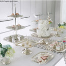 Axya Silver Pearl Dessert Display Rack with Glass Candy Jar