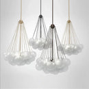 Axyaa Frosted Ball Chandelier: Modern Bubble Pendant Lamp for Home Décor