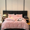 Axyaa High-End Jacquard Milk Fleece Winter 4-Piece Bed Set