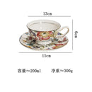 Axyaa Floral Porcelain Coffee Mug and Saucer Set - Creative Tea Cup for Home Breakfast