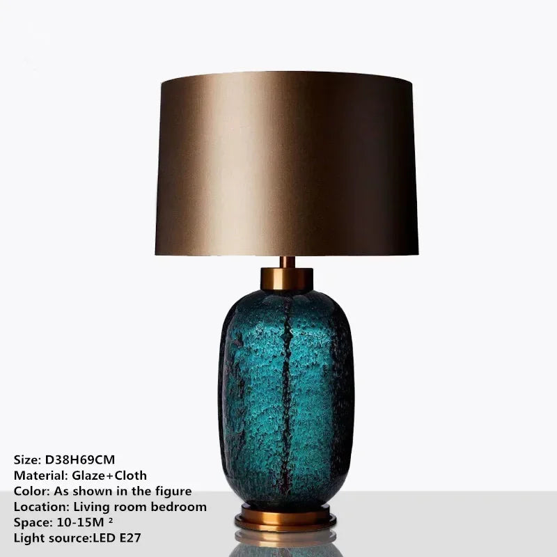 Axyaa Nordic Modern Glaze Table Lamp for Living Room, Bedroom, Hotel - LED Desk Light
