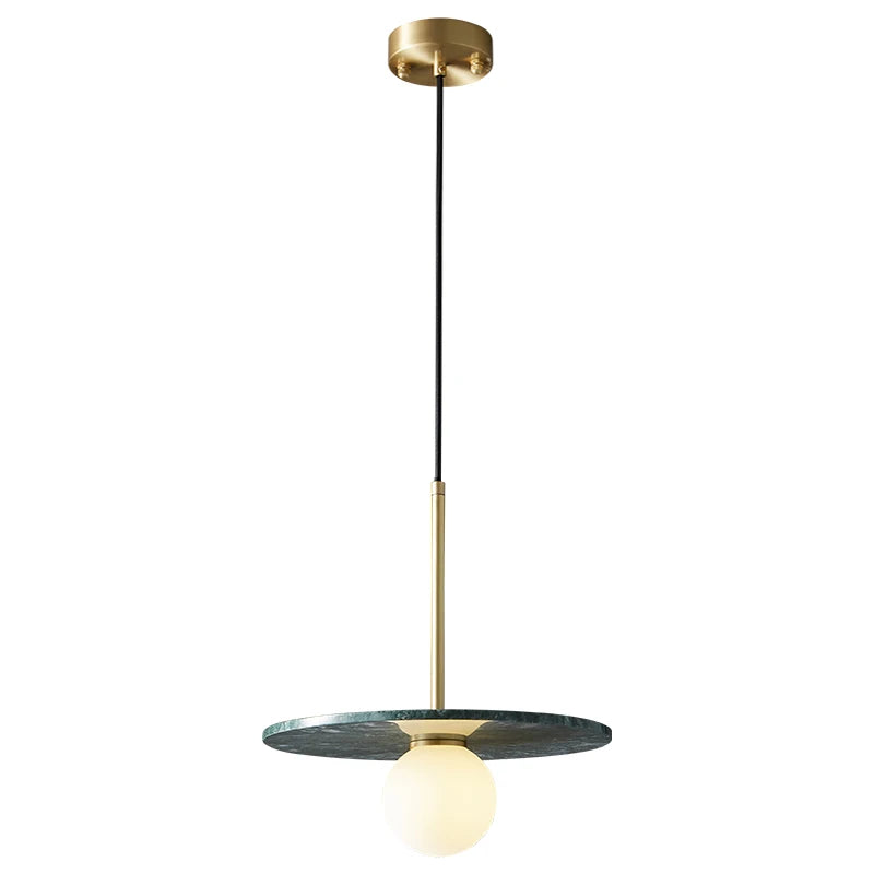 Axyaa Marble Copper LED Pendant Lamp for Modern Interiors