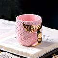 Axyaa Golden Mermaid Tail Ceramic Cup | 400ML Creative Tea Coffee Milk Mug
