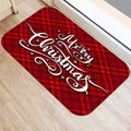 Axyaa Red Plaid Print Door Mat: Non-Slip Home Kitchen Bathroom Carpet