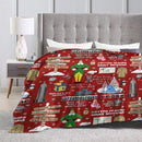 Axyaa ELF Nutcrackers Blanket: Festive Flannel Throw for Home Decor