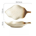 Axyaa Leaf Shaped Sushi Plate: Japanese Style Ceramic Specialty Dish