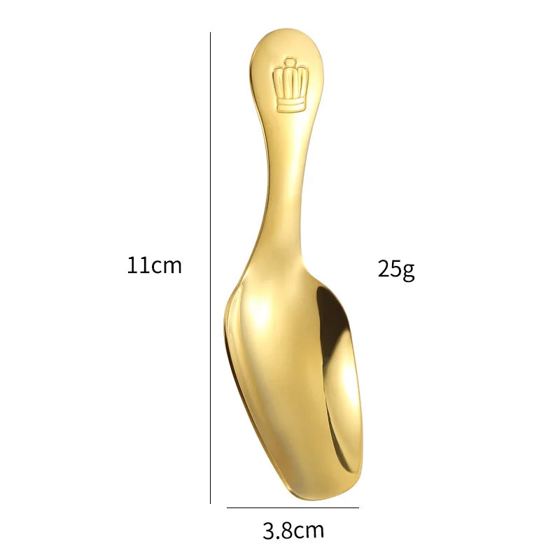 Axyaa Stainless Steel Short Handle Teaspoon Ice Cream Scoop Kitchen Tableware