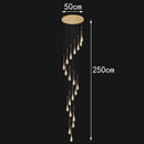 Axyaa Crystal Chandelier Stair Pendant Lamp Living Room Interior Lighting