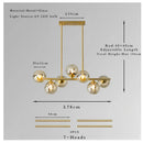 Axyaa Mid Century Linear Chandelier for Dining, Kitchen, Living Room
