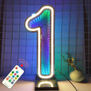 Axyaa Neon Number Signs & Starry Sky Tunnel Lights - Birthday Party Event Decor