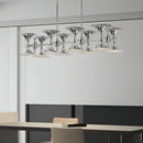 Axyaa Silver Horn Chandelier: Bauhaus Chrome Pendant Lights with 8/10 Heads for Home Decor
