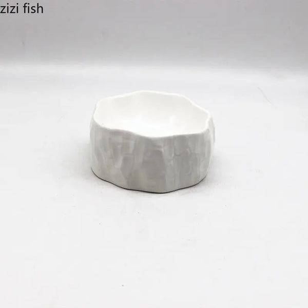 Axya Stump-Shaped Ceramic Dinner Plate - Creative Tableware for Restaurants & Home