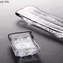 Axyaa Creative Hammer Glass Dinner Plate Irregular Sushi Dessert Snack Specialty Tableware