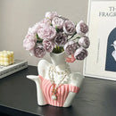 Axyaa Woman Statue Ceramic Vase | Home Decoration Flower Arrangement Accessory