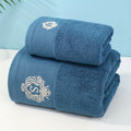 Axyaa Cotton Towel Set: Hand & Bath Towel Embroidered, White, Gift for Men/Women