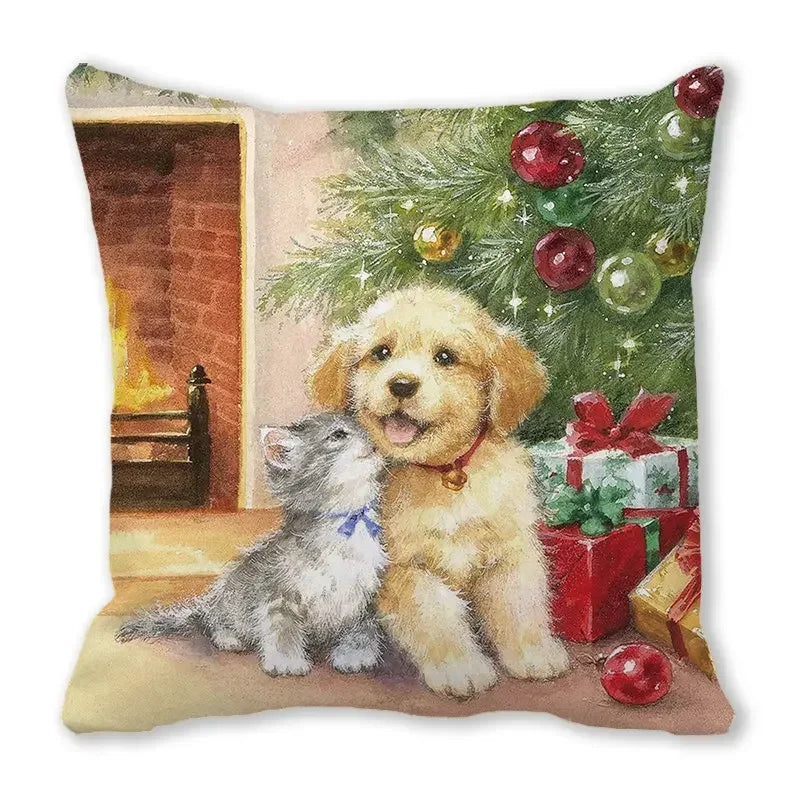 Axyaa Christmas Cat Dog 2023 Pillowcase Snowman Gift Set Decor