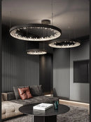 Axyaa Crystal LED Chandelier - Modern Luxury Dimmable Circle Hanging Lamp