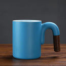 Axyaa Gradient Mug: Large-capacity Rough Pottery Coffee Cup with Handle